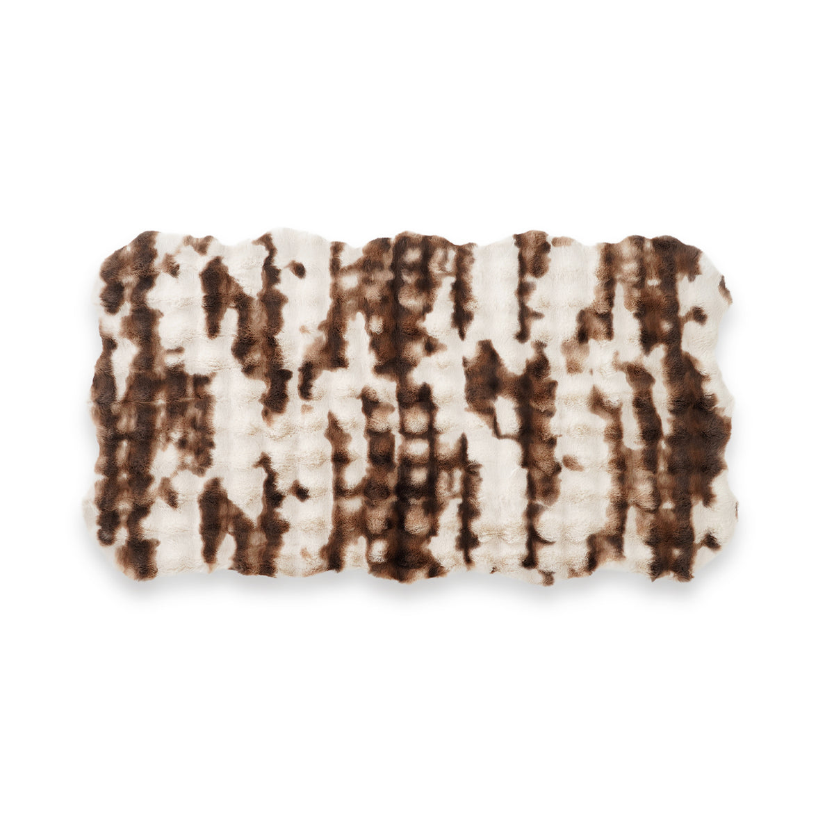 LIVMORE Soft Bubble Tie-Dye Faux Fur Rug with Foam Base (100 x 180cm) - Beige 8626884 1