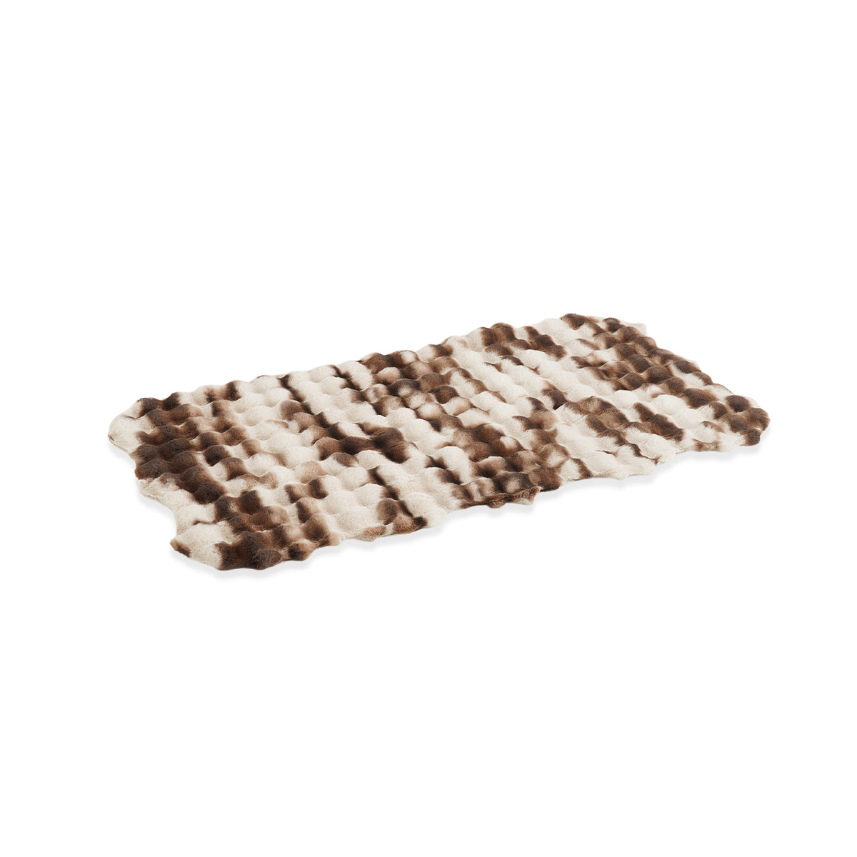 LIVMORE Soft Bubble Tie-Dye Faux Fur Rug with Foam Base (100 x 180cm) - Beige 8626884 2