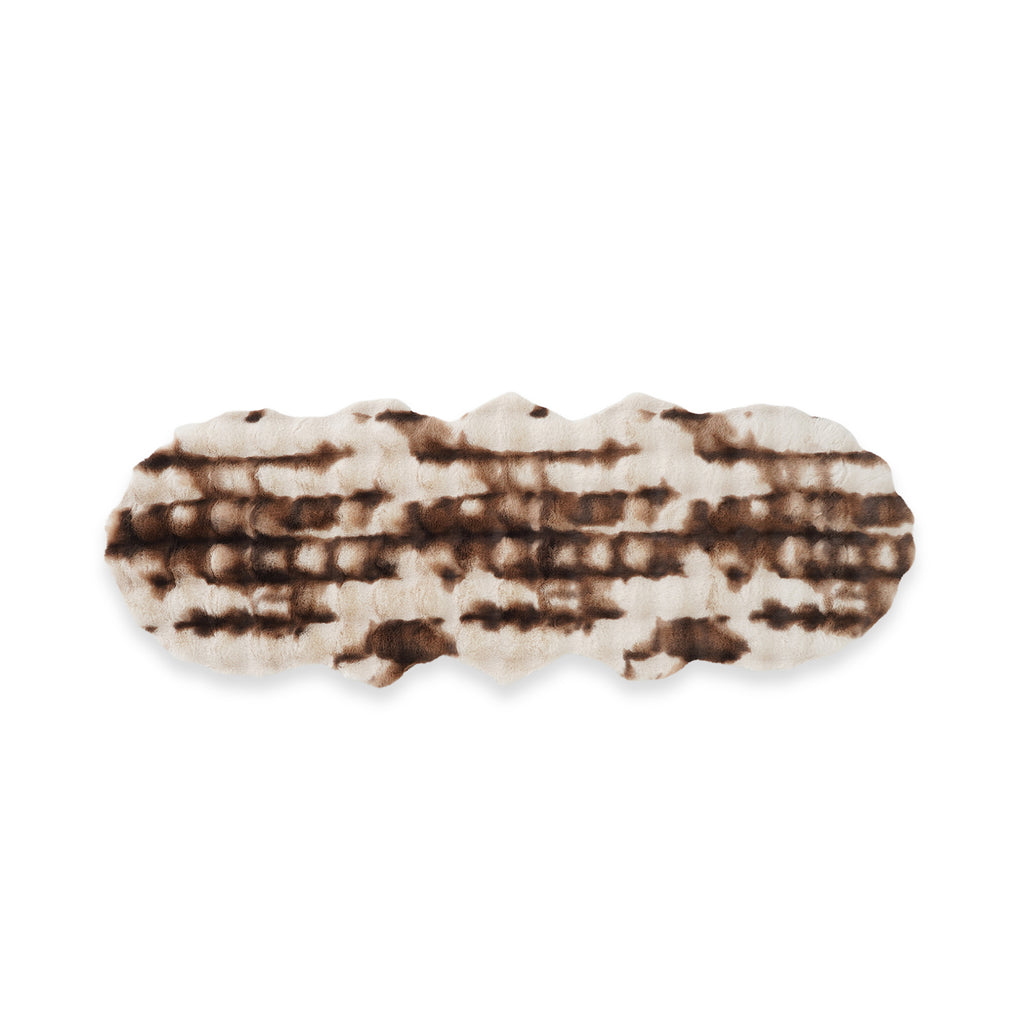 LIVMORE Soft Bubble Tie-Dye Faux Fur Runner Rug with Foam Base (60 x 180cm) - Beige_8626886_1