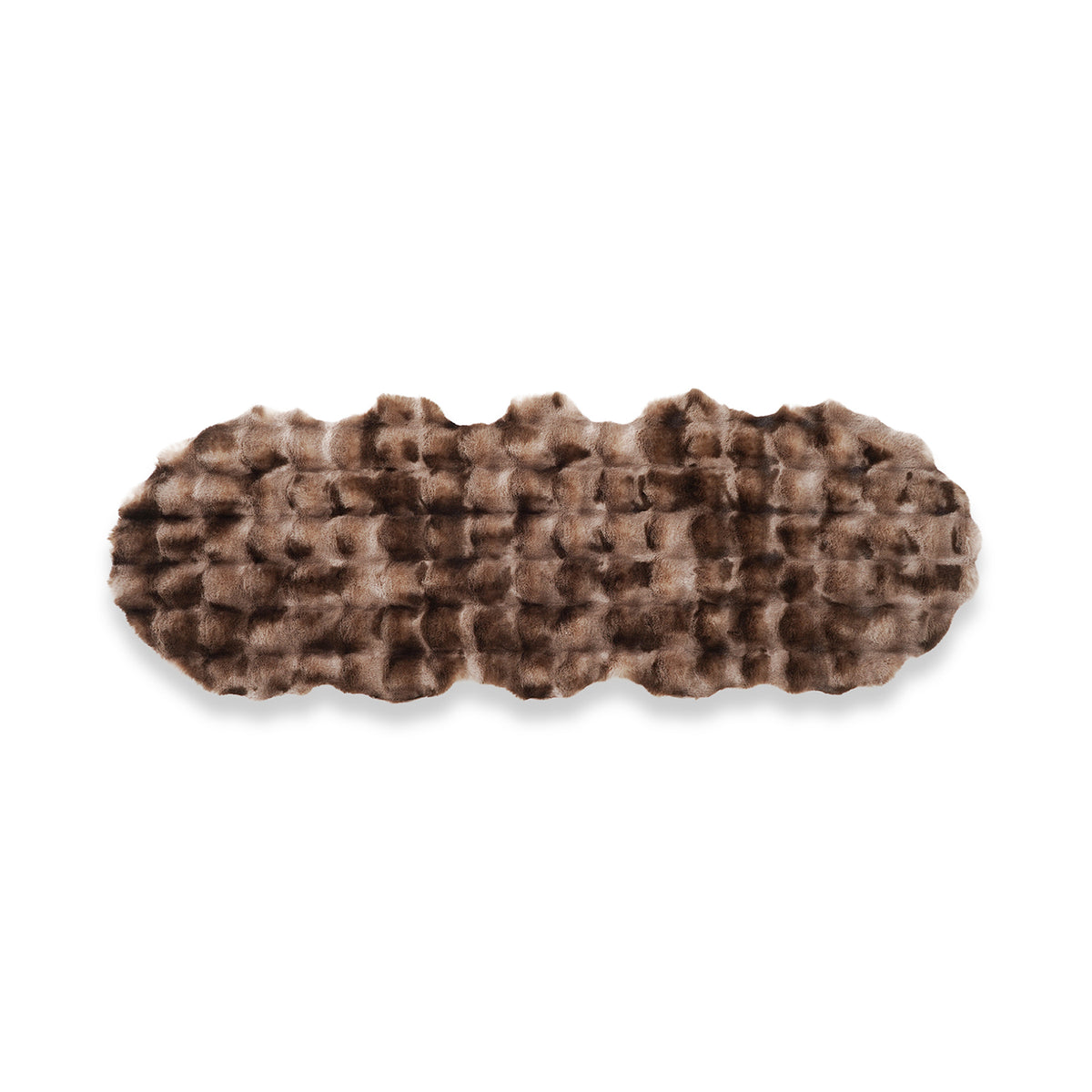 LIVMORE Soft Bubble Tie-Dye Faux Fur Runner Rug with Foam Base (60 x 180cm) - Brown 8626887 1