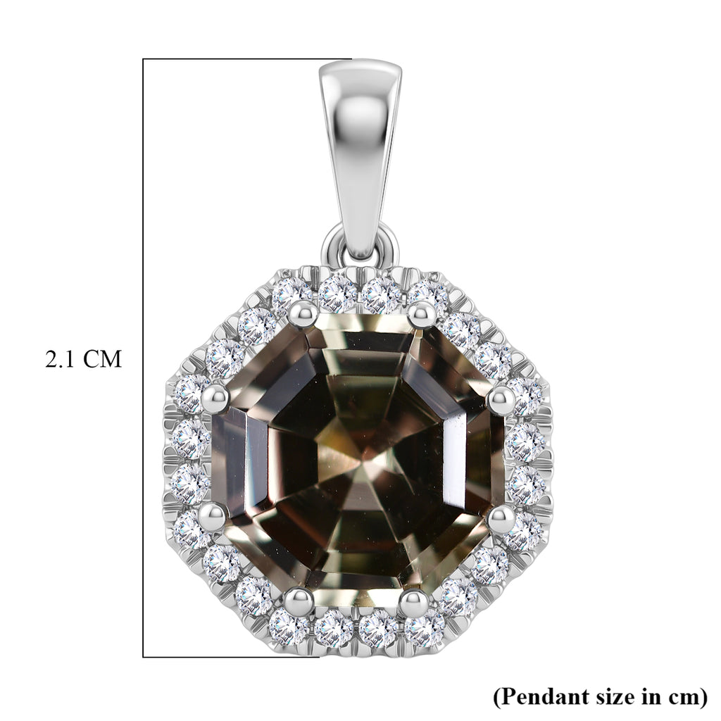 Rhapsody - 950 Platinum AAAA Turkizite White Diamond (VS/E-F) Octillion Cut Halo Pendant 5.00 Ct, Platinum Wt. 4.60 Gms_8626932_5