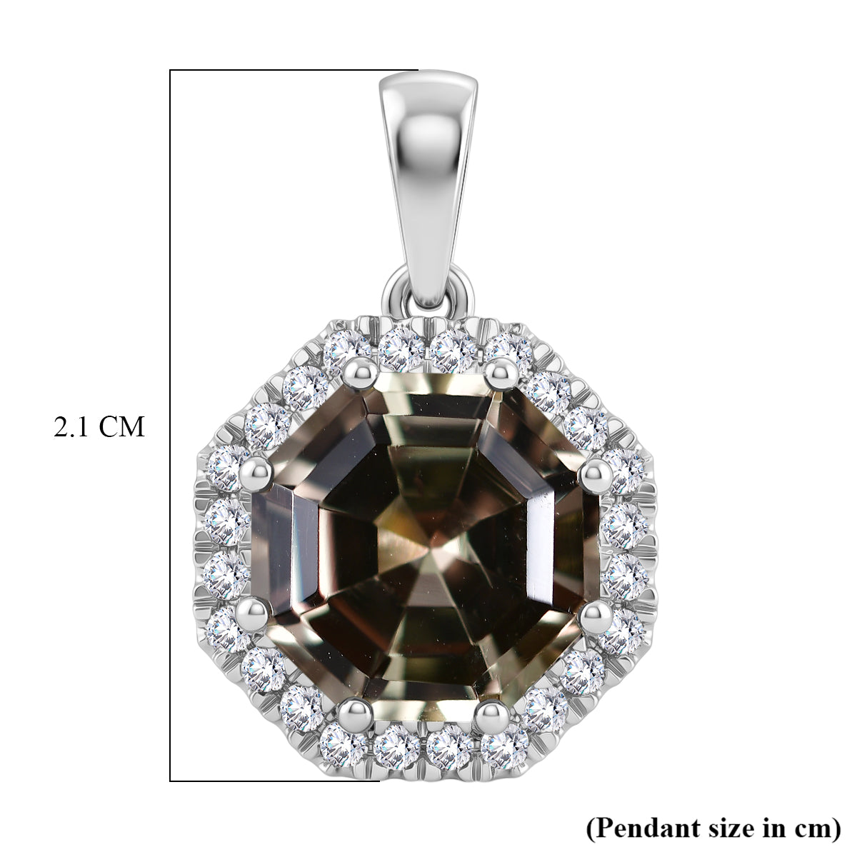 Rhapsody 950 Platinum AAAA Natural Turkizite (Octillion Cut 4.75Ct) &amp; Natural White Diamond (VS/E-F) Pendant 5.00 Ct, Platinum Wt. 4.60 Gms 8626932 4