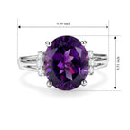 Luxuriant - Natural Moroccan Amethyst & Lab Grown Diamond (SI/G-H) Ring in Rhodium Overlay Sterling Silver 4.50 Ct._8626933_5