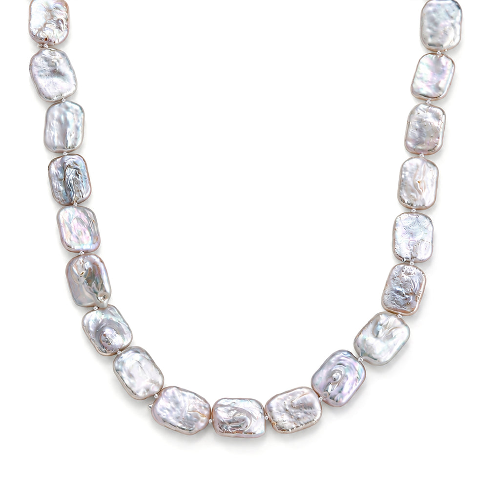 White Keshi Pearl Beads Necklace (Size - 20) Pure Yellow Brass  190.000  Ct._8627423
