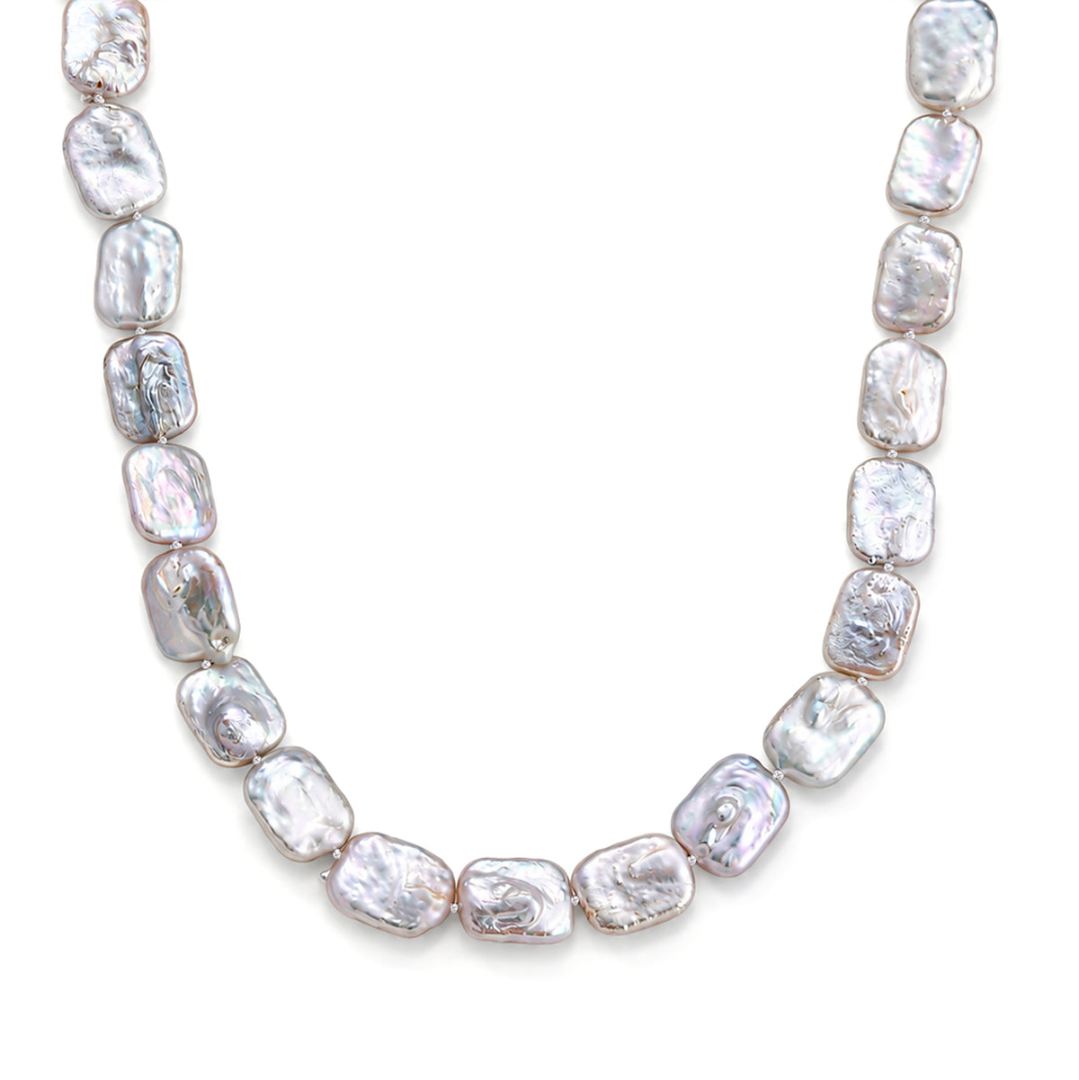 White Keshi Pearl Beads Necklace (Size - 20) Pure Yellow Brass  190.000  Ct. 8627423 0