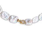 White Keshi Pearl Beads Necklace (Size - 20) Pure Yellow Brass  190.000  Ct._8627423_2