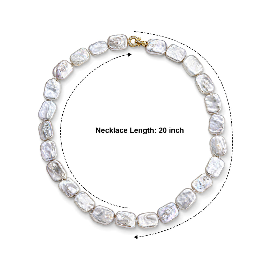White Keshi Pearl Beads Necklace (Size - 20) Pure Yellow Brass  190.000  Ct._8627423_3
