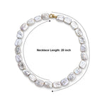 White Keshi Pearl Beads Necklace (Size - 20) Pure Yellow Brass  190.000  Ct._8627423_3