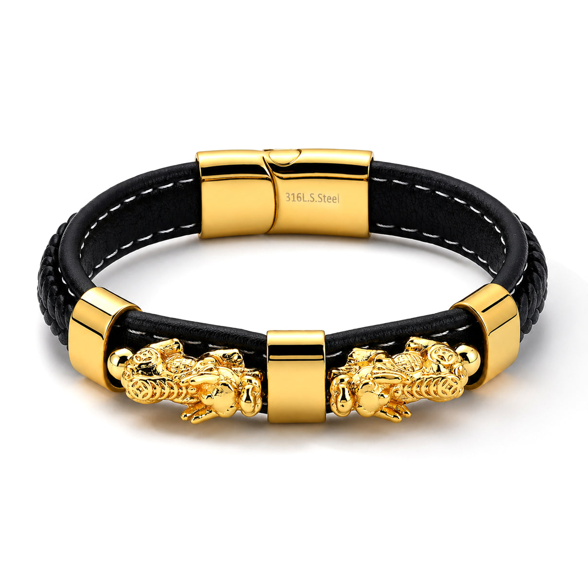 Pixiu Genuine Leather Bracelet (Size - 7.5) V32514412 3