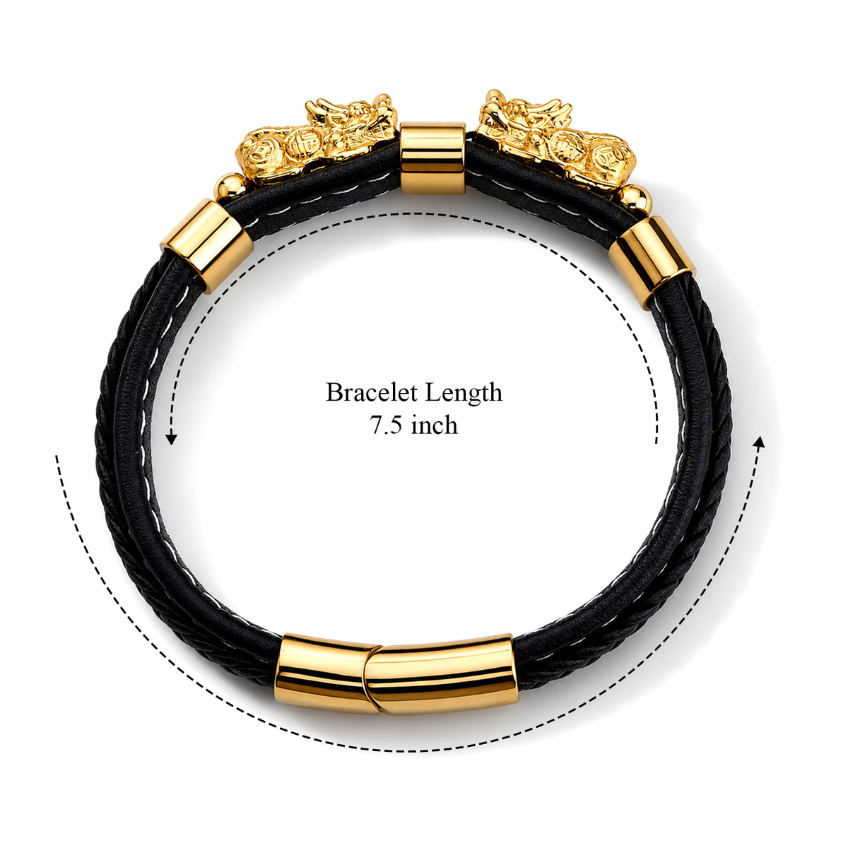 Pixiu Genuine Leather Bracelet (Size - 7.5) V32514412 5