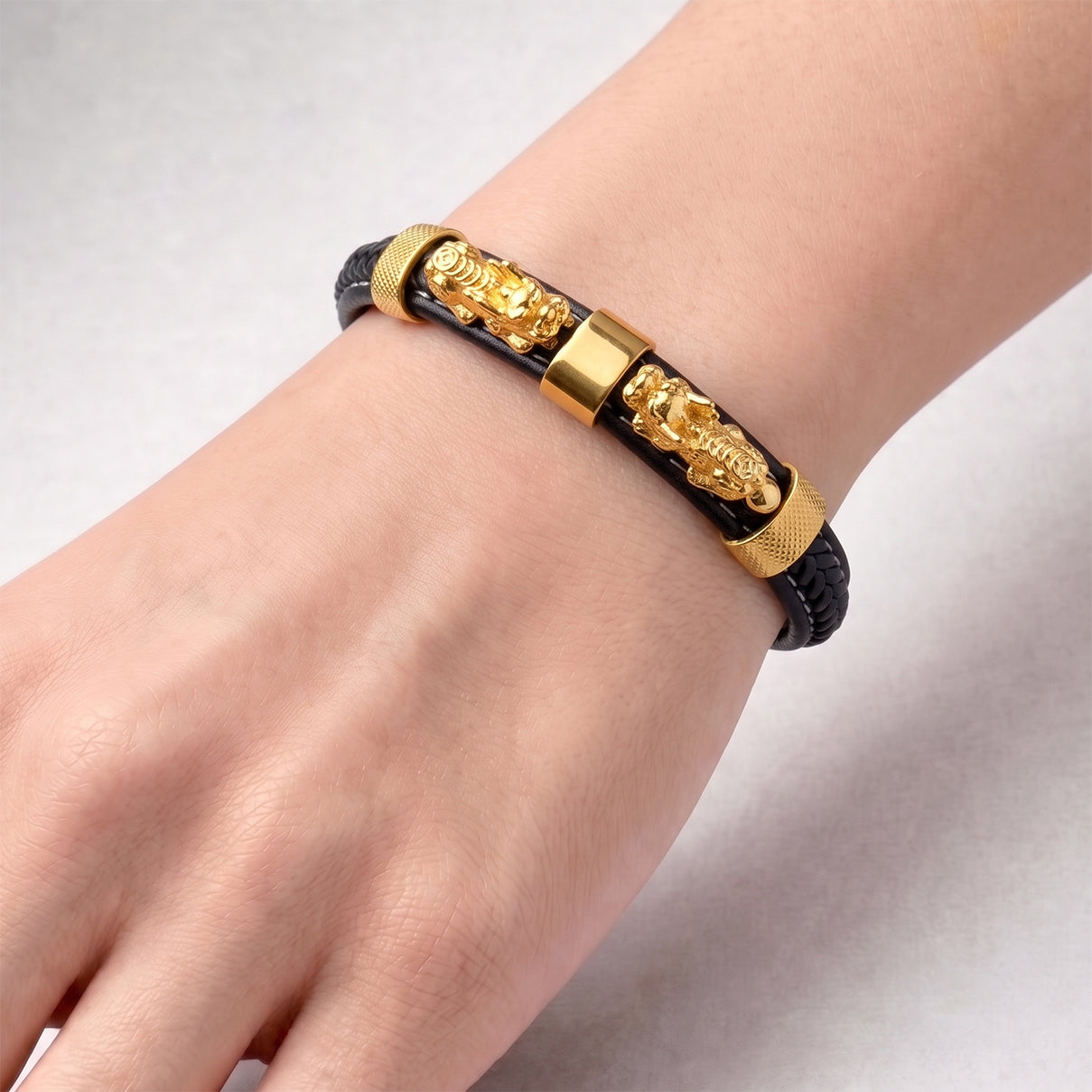 Pixiu Genuine Leather Bracelet (Size - 8.5) V32521212 2