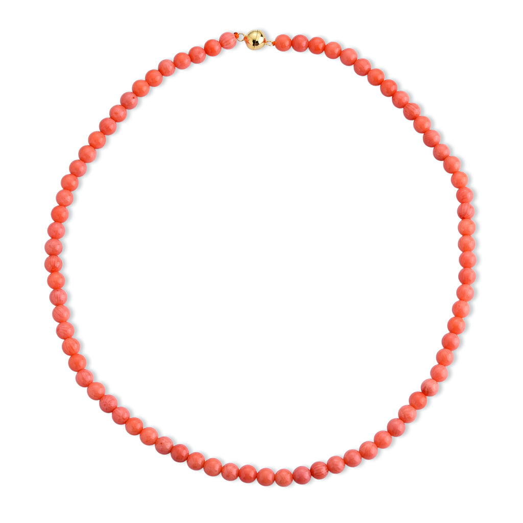 Bamboo Coral  Necklace (Size - 20) in Yellow Gold Plated Sterling Silver with Magnetic Lock_8627510