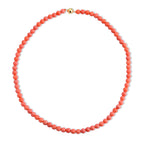 Bamboo Coral  Necklace (Size - 20) in Yellow Gold Plated Sterling Silver with Magnetic Lock_8627510