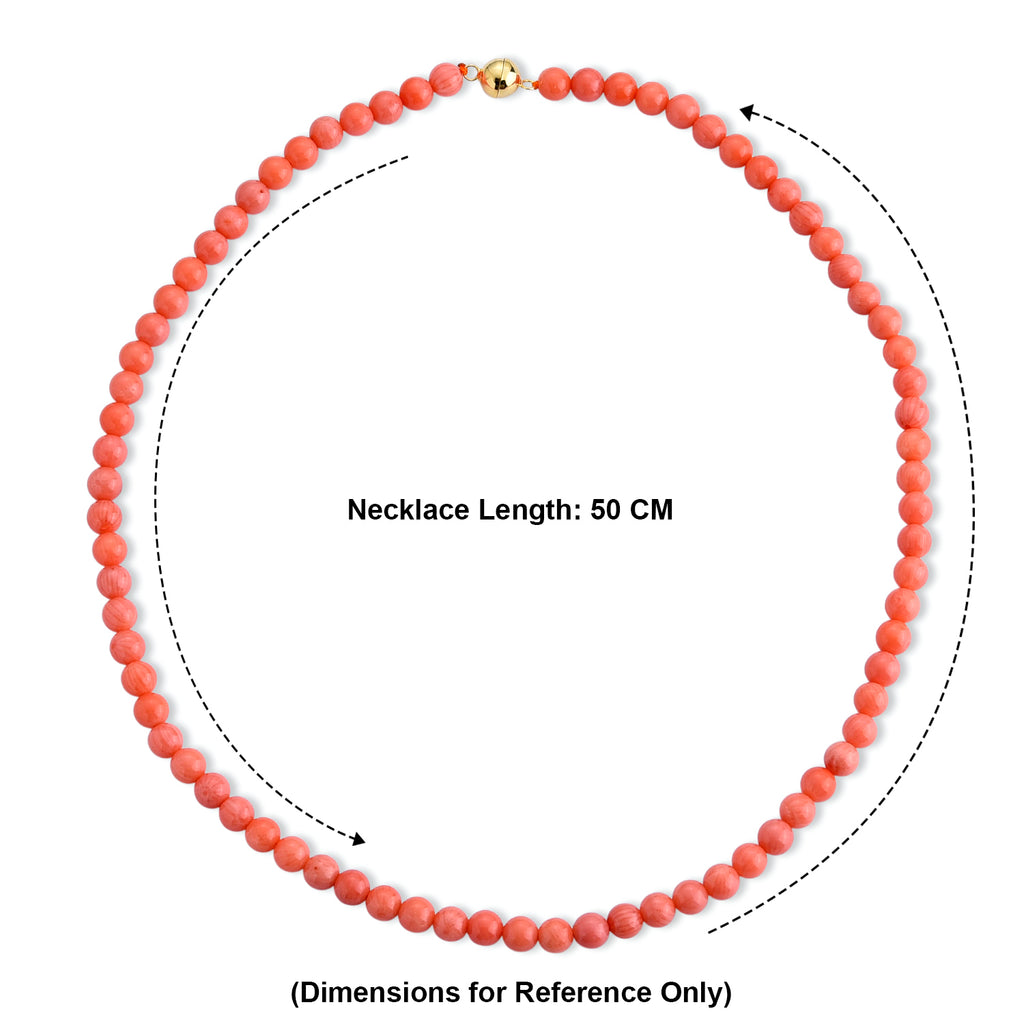 Bamboo Coral  Necklace (Size - 20) in Yellow Gold Plated Sterling Silver with Magnetic Lock_8627510_4