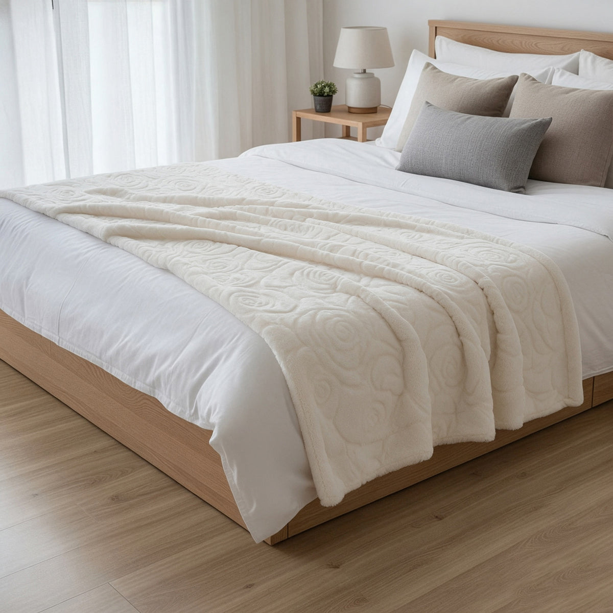 LIVMORE Patterned Blanket (Size 180x1 cm) - White 8627537 1