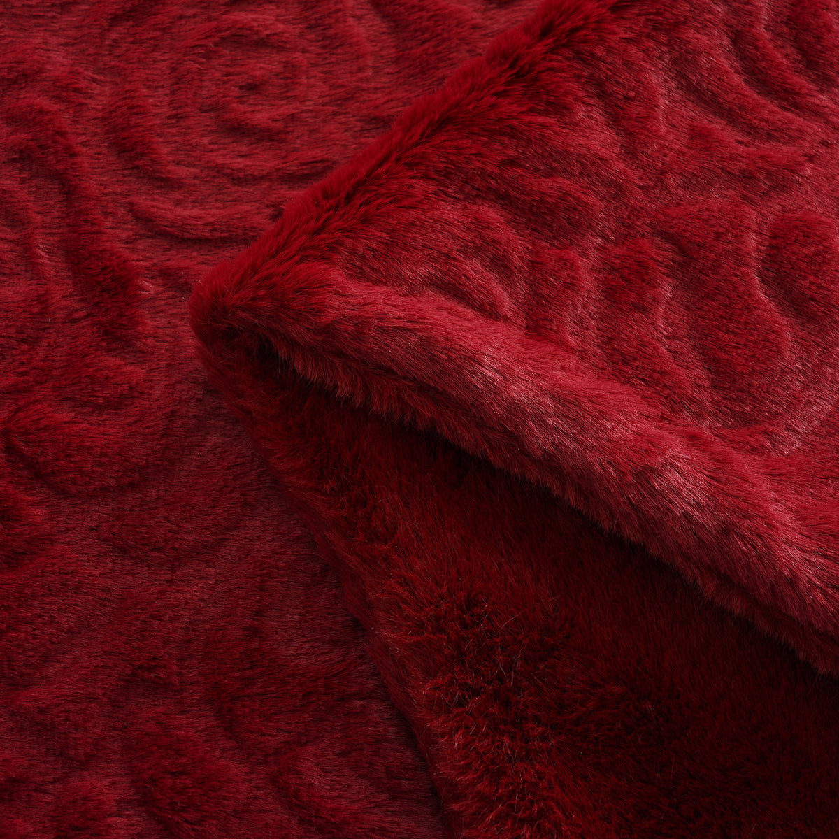 LIVMORE Patterned Blanket (Size 180x1 cm) - Burgundy 8627538 3