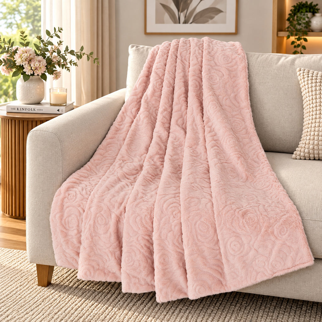 LIVMORE Patterned Blanket (Size 180x1 cm) - Pink_8627550