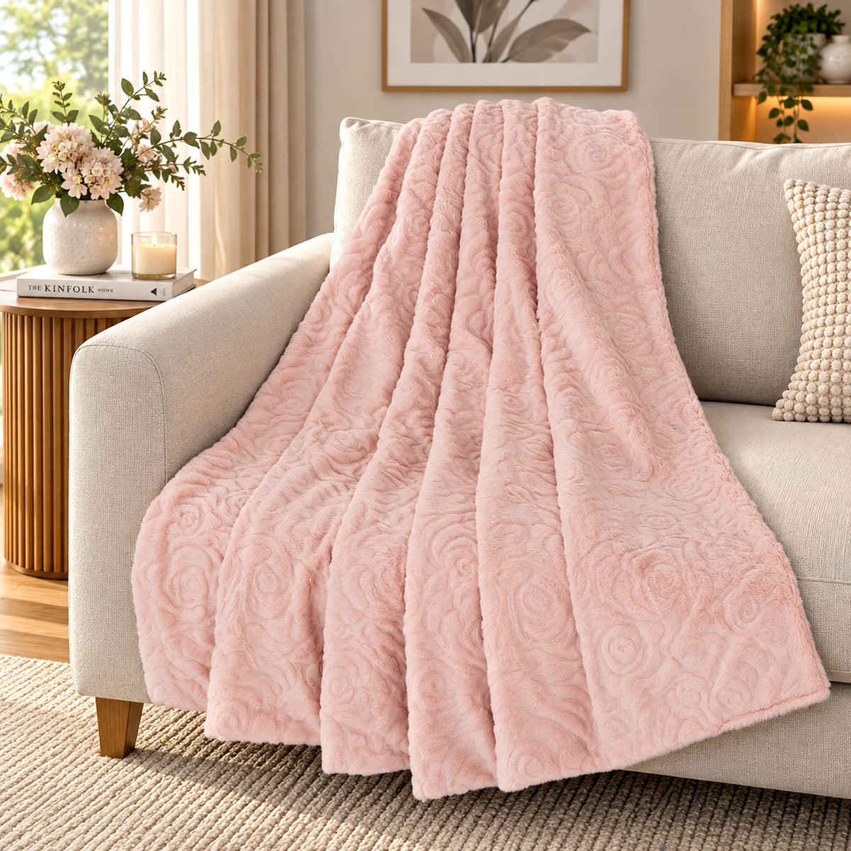 LIVMORE Patterned Blanket (Size 180x1 cm) - Pink 8627550 0