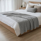 LIVMORE Patterned Blanket (Size 180x1 cm) - Silver Grey_8627551_1
