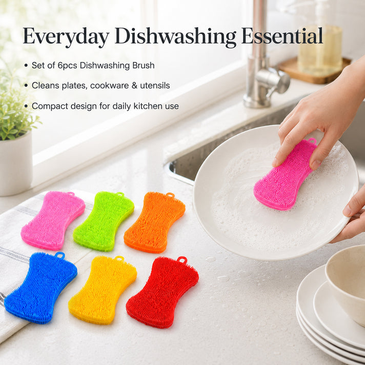 LIVMORE Set of 6 Multi-Functional Kitchen Dishwashing &amp; Pot Scrubbing Brushes 8627579 2