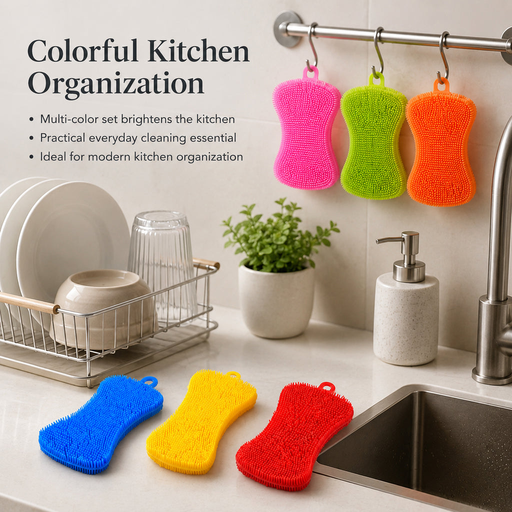 LIVMORE Set of 6 Multi-Functional Kitchen Dishwashing & Pot Scrubbing Brushes_8627579_4