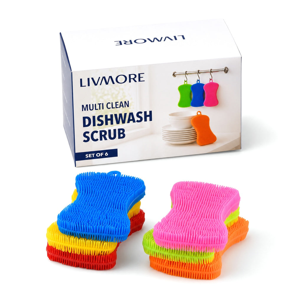 LIVMORE Set of 6 Multi-Functional Kitchen Dishwashing & Pot Scrubbing Brushes_8627579_6