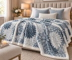 LIVMORE Patterned Blanket (Size 200x1 cm) - Blue_8627881