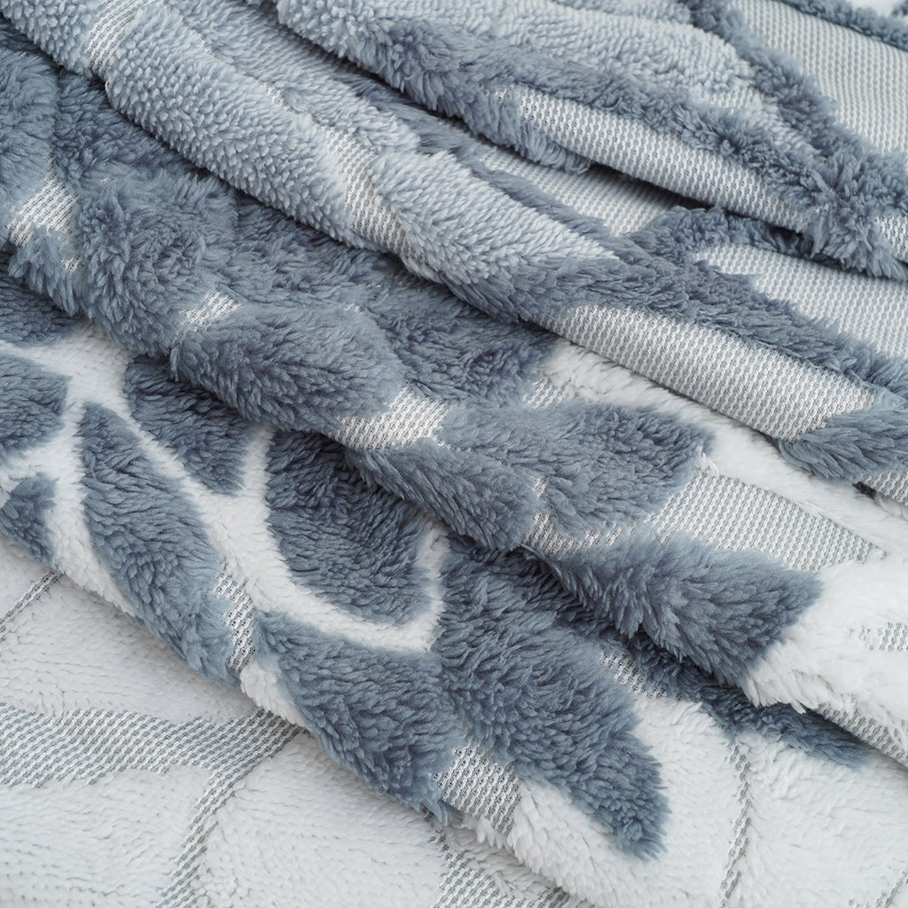 LIVMORE Patterned Blanket (Size 200x1 cm) - Blue_8627881_3