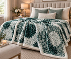 LIVMORE Patterned Blanket (Size 200x1 cm) - Dark Green_8627889
