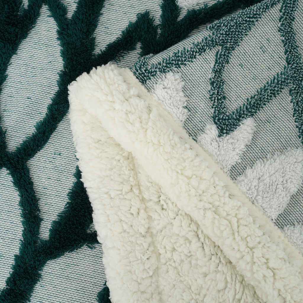 LIVMORE Patterned Blanket (Size 200x1 cm) - Dark Green_8627889_2