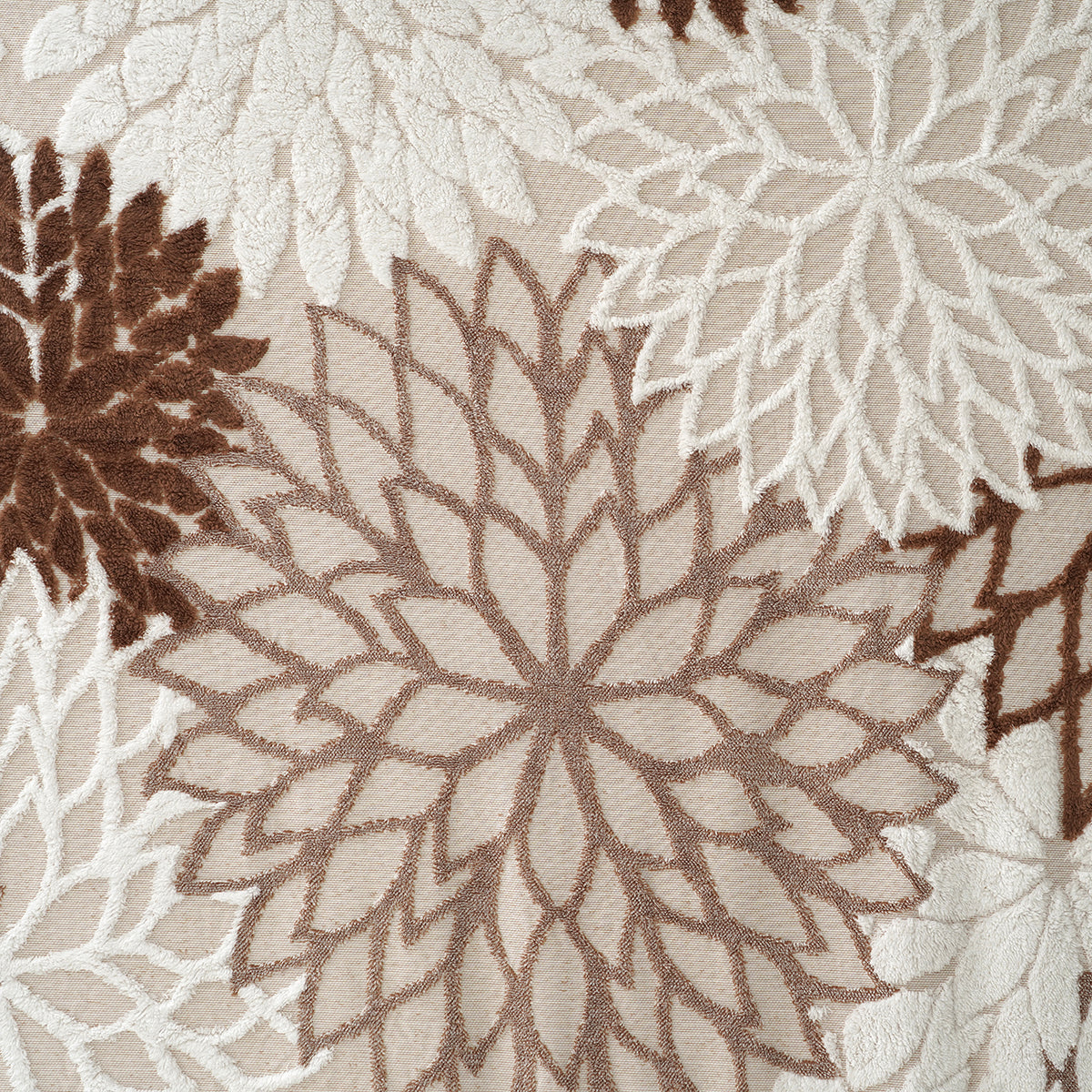 LIVMORE Double Layer Floral Jacquard Faux Fur &amp; Sherpa Throw Blanket (150x200cm) - Beige V32667429 2