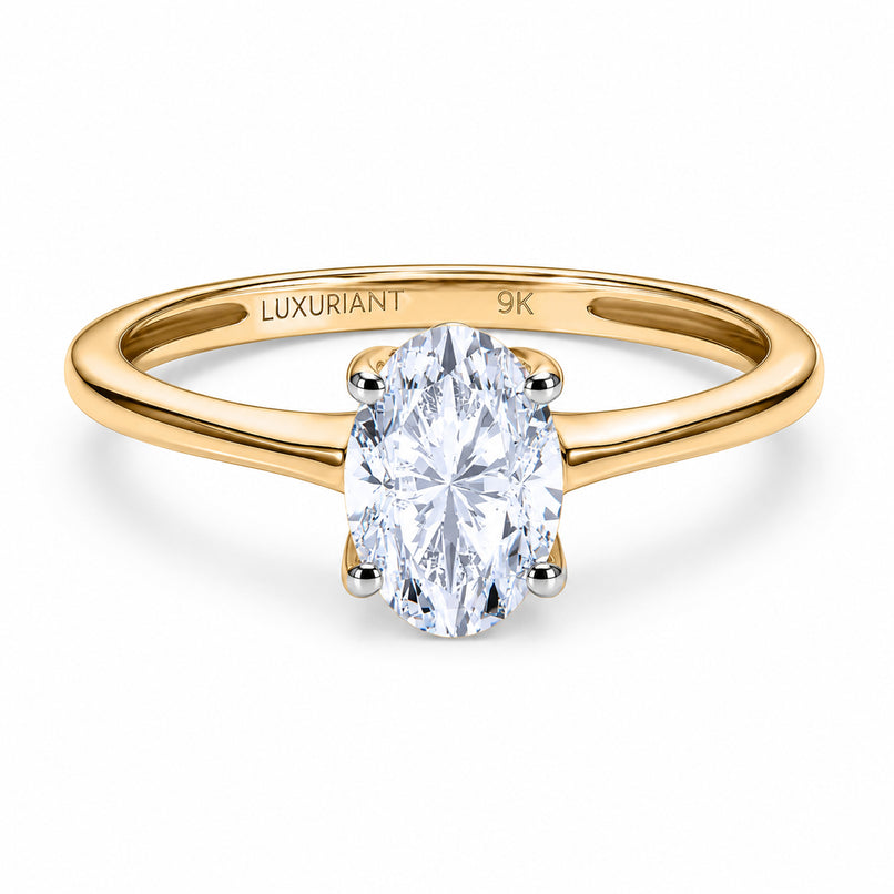 Luxuriant 9K Yellow Gold VS Lab Grown Diamond EF, VS Solitaire Diamond Ring, Gold Wt.2 Gms  1.008  Ct._8628567