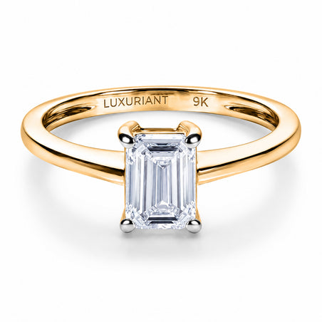 LUXURIANT 1 Ct. Lab Grown Diamond Solitaire Ring in 9K Yellow Gold SGL Certified (VS/G-H) 8628643 1