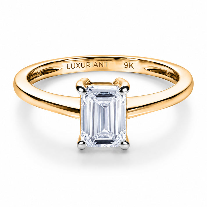 Luxuriant - 9K Yellow Gold SGL Certified Lab Grown Diamond (VS/E-F) Solitaire Ring 1.00 Ct. 8628643 1