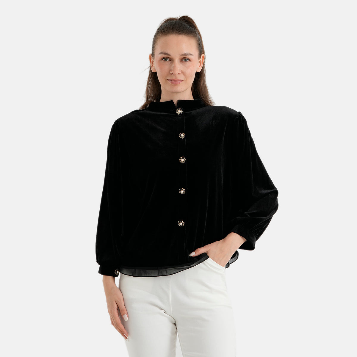 La Marey Patterned Blouse (Size - XL) - Black 8628664 0