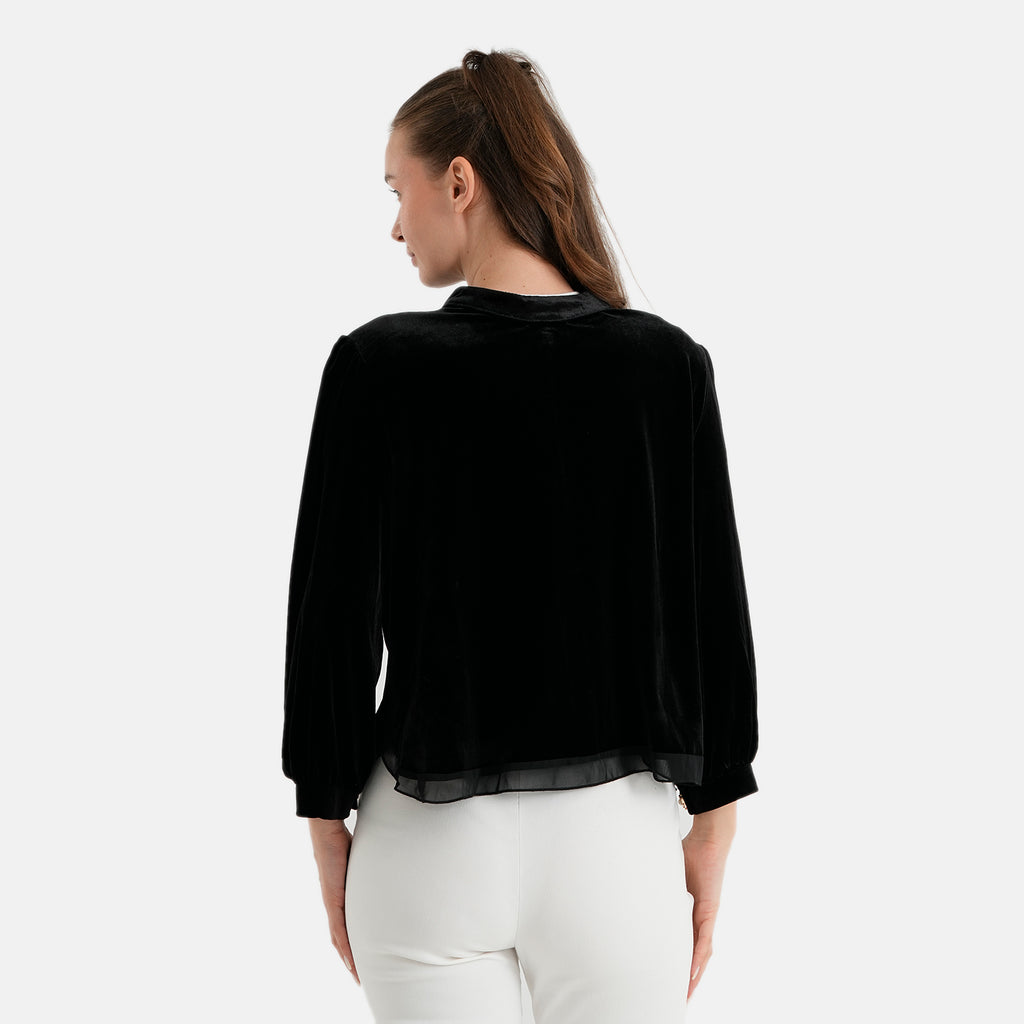La Marey Patterned Blouse (Size - XL) - Black_8628664_1