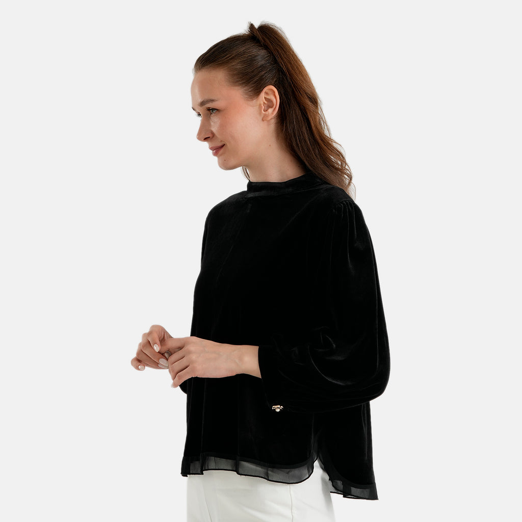 La Marey Patterned Blouse (Size - XL) - Black_8628664_6