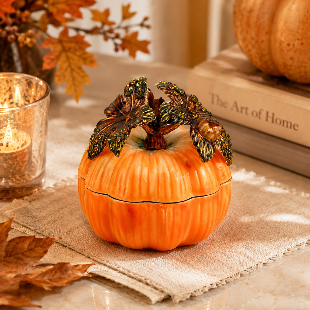 LIVMORE Pumpkin Jewellery Box (Size 5x6x1 cm) - Yellow_8628836_1