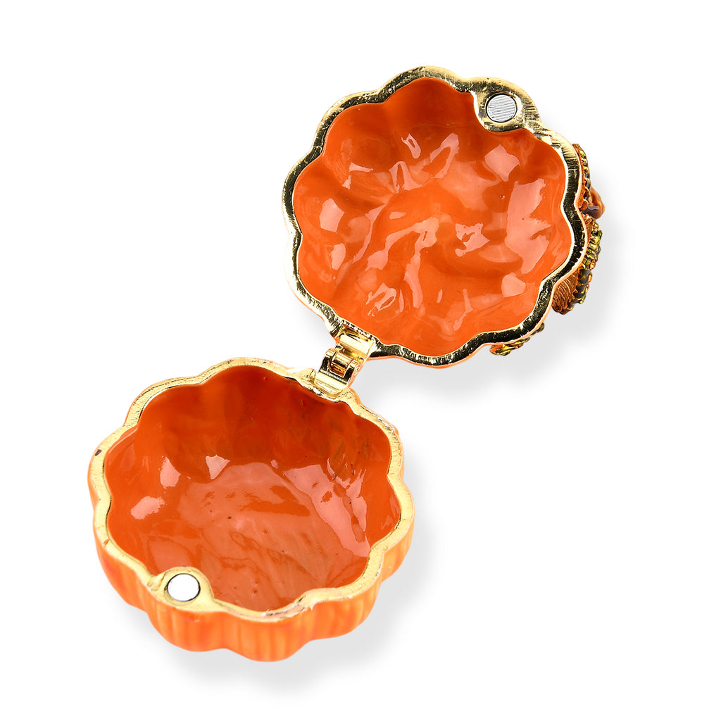 LIVMORE Pumpkin Jewellery Box (Size 5x6x1 cm) - Yellow_8628836_4