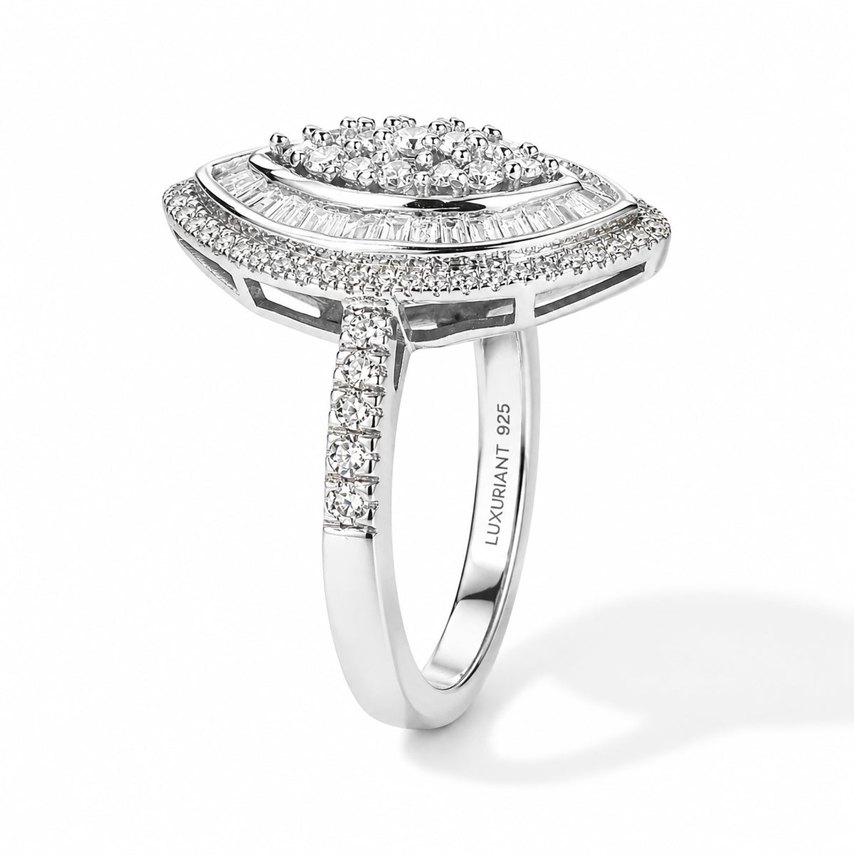 Luxuriant - Lab Grown Diamond (SI/G-H) Ring in Rhodium Overlay Sterling Silver 1.00 Ct. 8628926 4