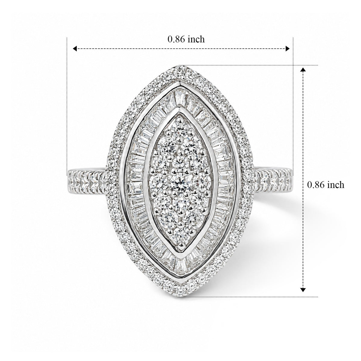 Luxuriant - Lab Grown Diamond (SI/G-H) Ring in Rhodium Overlay Sterling Silver 1.00 Ct. 8628926 8