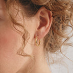 Royal Bali Collection - 9K Yellow Gold Twisted Hoop Earring with Clasp_8629431_1