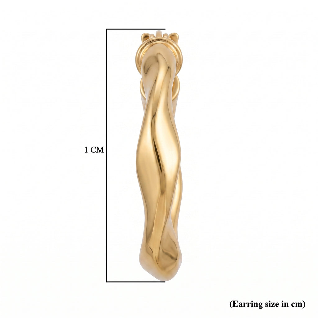 Royal Bali Collection - 9K Yellow Gold Twisted Hoop Earring with Clasp_8629431_6