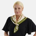 Pack of 2 - Leaf Print Square Scarves (68x68cm) - Green & Grey_8629861_5
