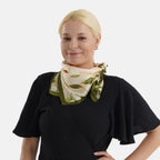 Pack of 2 - Leaf Print Square Scarves (68x68cm) - Green & Grey_8629861_6