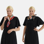 Pack of 2 - Multi-Colour Floral Print Square Scarves (68x68cm) - Black  & Red_8629914