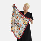 Pack of 2 - Multi-Colour Floral Print Square Scarves (68x68cm) - Black  & Red_8629914_1