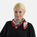 Pack of 2 - Multi-Colour Floral Print Square Scarves (68x68cm) - Black  & Red_8629914_3