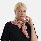 Pack of 2 - Multi-Colour Leaves Print Square Scarves (68x68cm) - Pink & Peach_8629916_3