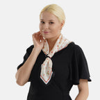 Pack of 2 - Flower Print Square Scarves (68x68cm) - Pink & Black_8629917_2